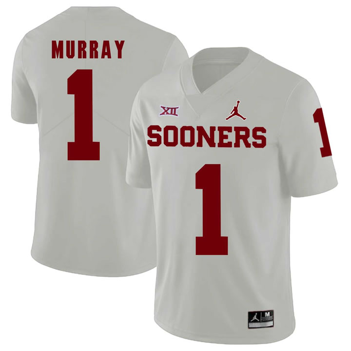 Oklahoma Sooners 1 Kyler Murray White College Football Jersey Dzhi,We sell and wholesale Oklahoma Sooners 1 Kyler Murray White College Football Jersey Dzhi on line form chian!